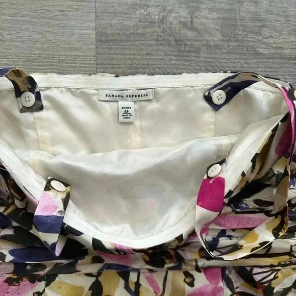 Banana Republic 100% silk art to wear full color sundress size 6 petite - Picture 6 of 10